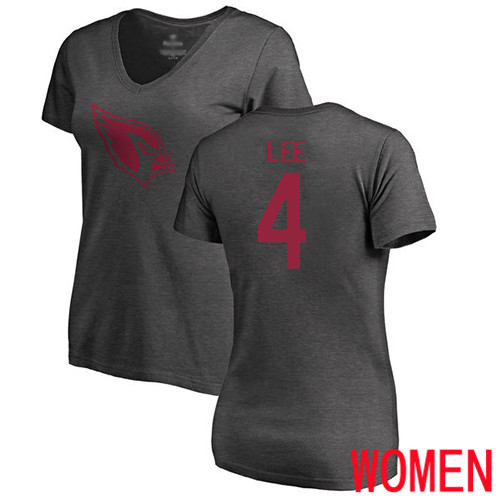 Arizona Cardinals Ash Women Andy Lee One Color NFL Football #4 T Shirt